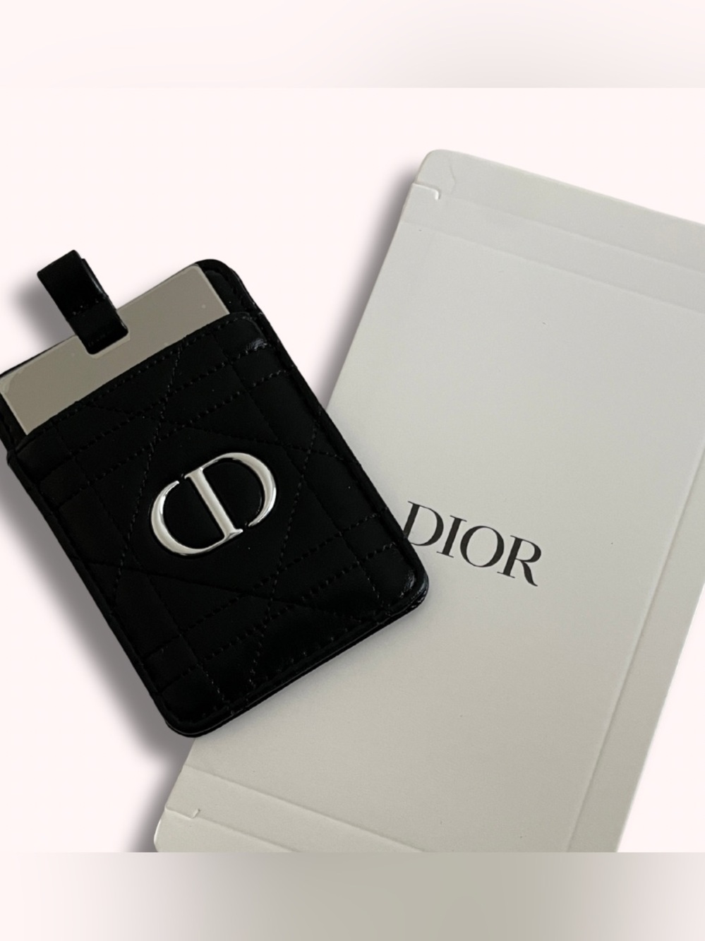 Dior Black Quilted Phone Card Holder VIP Beauty Gift Item